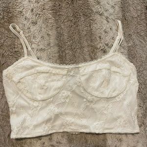 Superdown white crop top